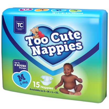 Show details for Too Cute Nappies 15s - Size M (5-9Kg) Picture of Too Cute Nappies 15s - Size M (5-9Kg)