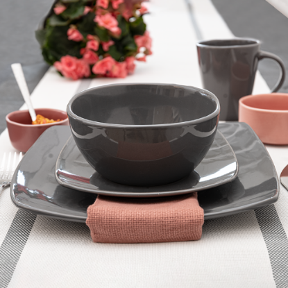 Picture of 16pc Premium Charcoal Dinnerware Set