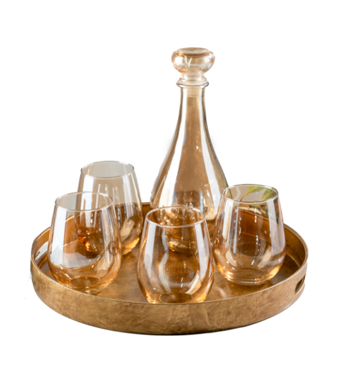 Picture of (4) Golden Stemless Wine Glasses - 630ml