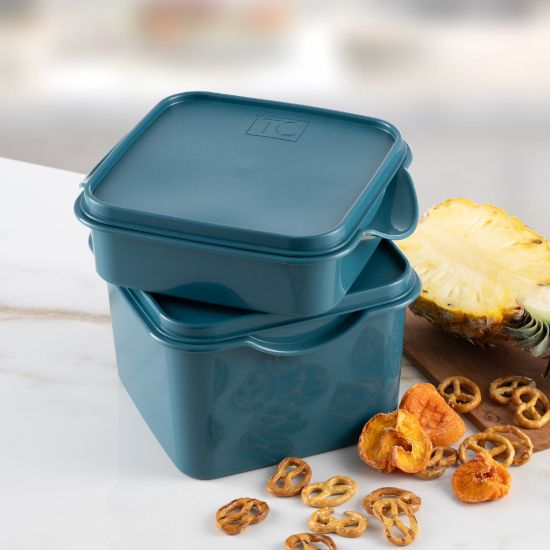 Square Food Storage 3Lt + LunchBox 1.5lt Teal FREE - BG327