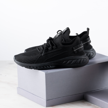 Show details for Skylar Black Trainers - Size 3 Picture of Skylar Black Trainers - Size 3