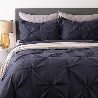 Show details for Pintuck Duvet Cover Set 3pc - Grey  - Queen Picture of Pintuck Duvet Cover Set 3pc - Grey  - Queen